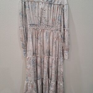 Chic Pastel Floral Abaya Dress